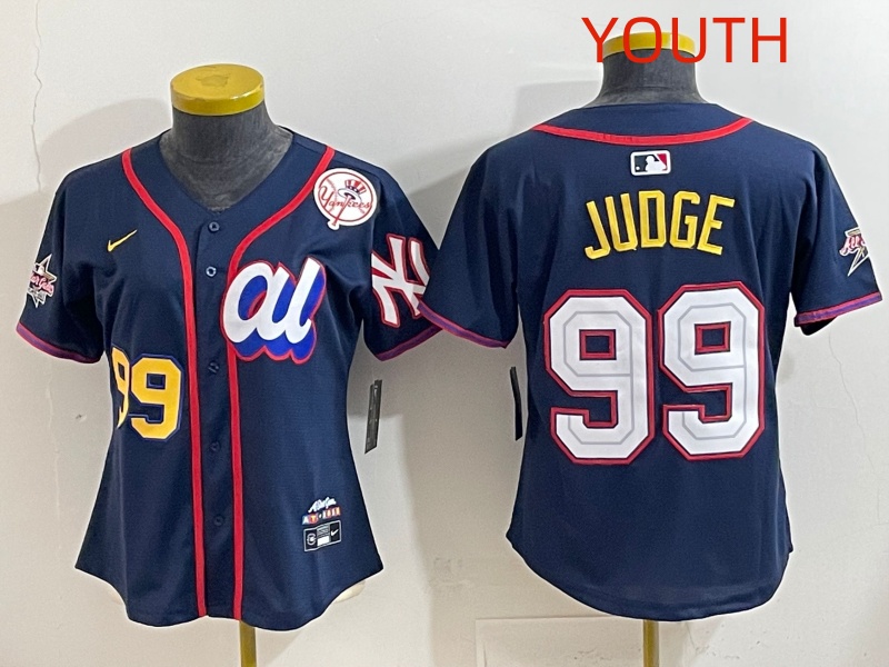 Youth 2025 New York Yankees #99 Judge dark Blue All star Nike MLB Jersey style 0016
